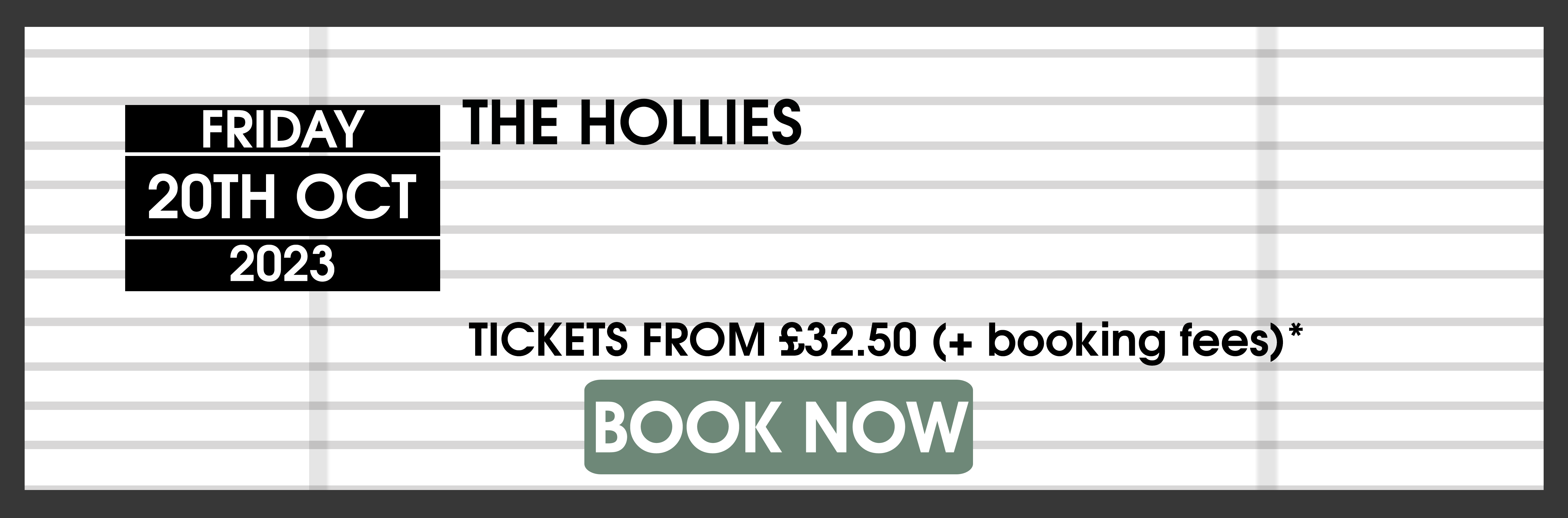 23.10.20 Hollies BOOK NOW