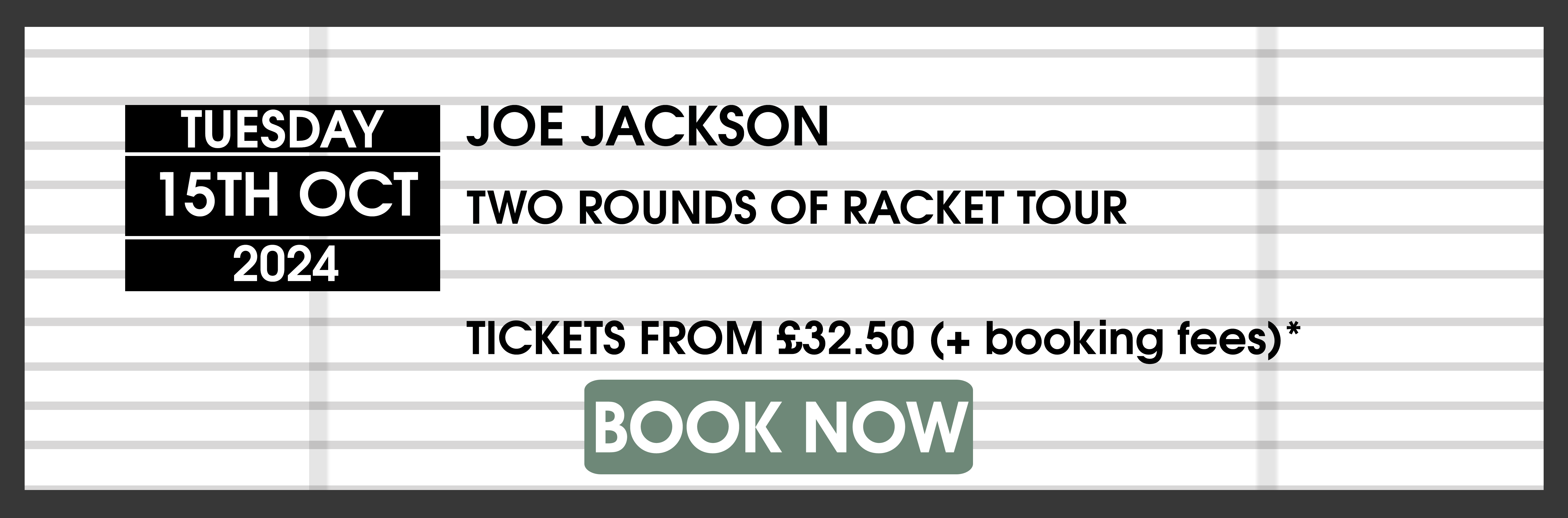 15.10.24 Joe Jackson BOOK NOW